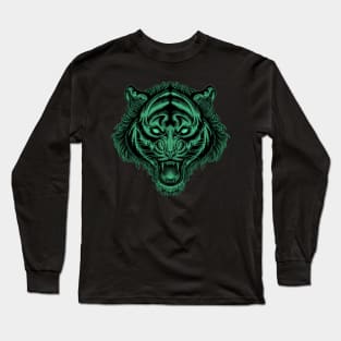 Green tiger head Long Sleeve T-Shirt
